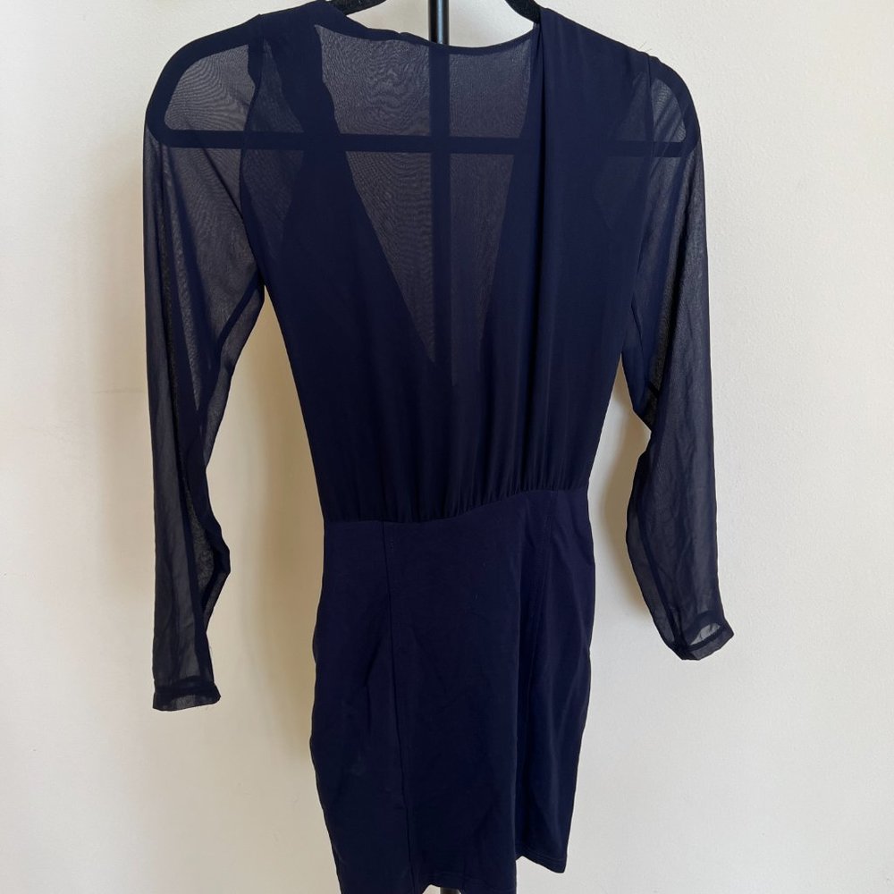 Bec & Bridge Sheer Open Back Long Sleeve Dress